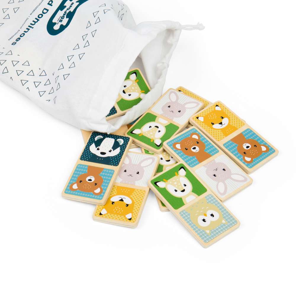 Bigjigs Toys Wooden Woodland Animal Match Memory Game with 28 Play Pieces