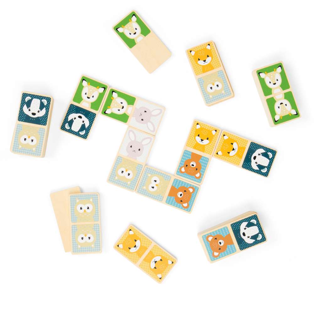 Bigjigs Toys Wooden Woodland Animal Match Memory Game with 28 Play Pieces