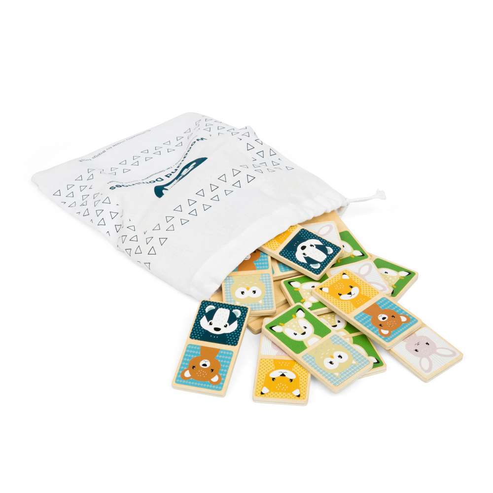 Bigjigs Toys Wooden Woodland Animal Match Memory Game with 28 Play Pieces