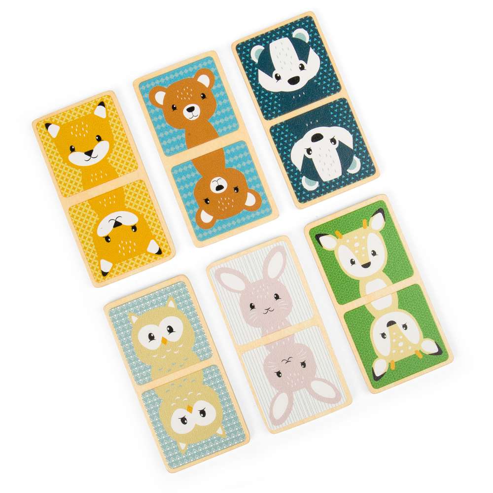 Bigjigs Toys Wooden Woodland Animal Match Memory Game with 28 Play Pieces
