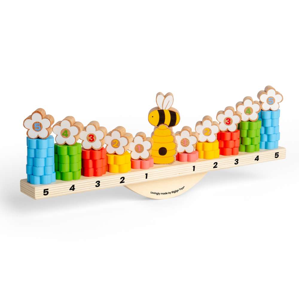 Bigjigs Toys Bee Balanced Wooden Game and Stacking Toy with 44 Pieces for Ages 3 Plus