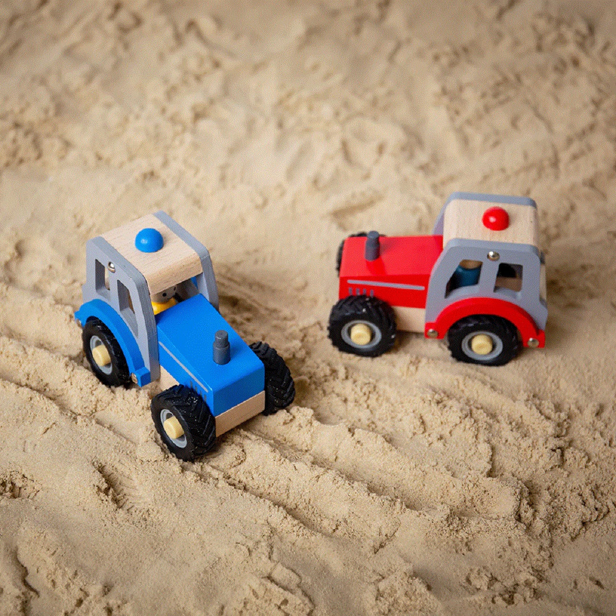 Mini Wooden Tractor - Blue