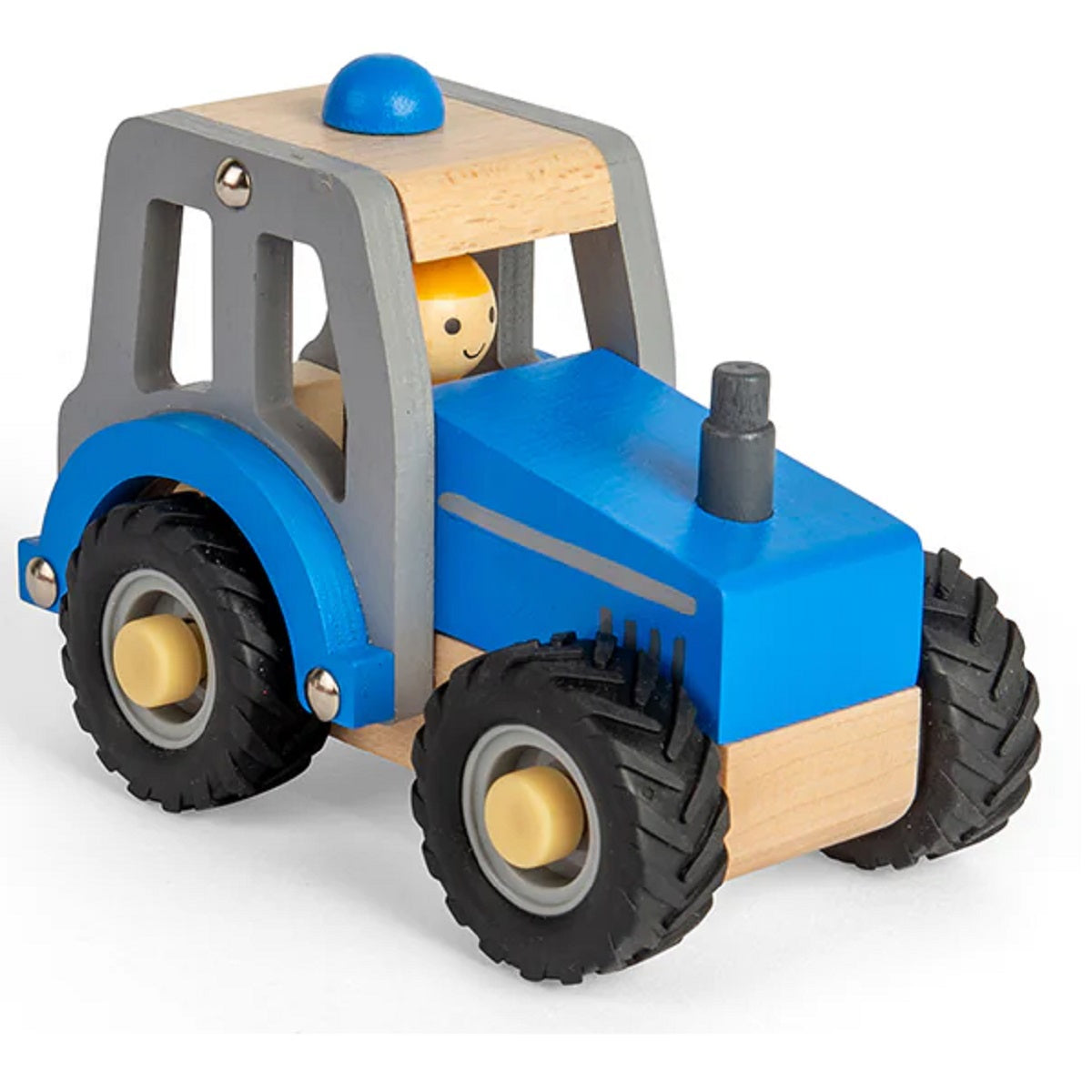 Mini Wooden Tractor - Blue