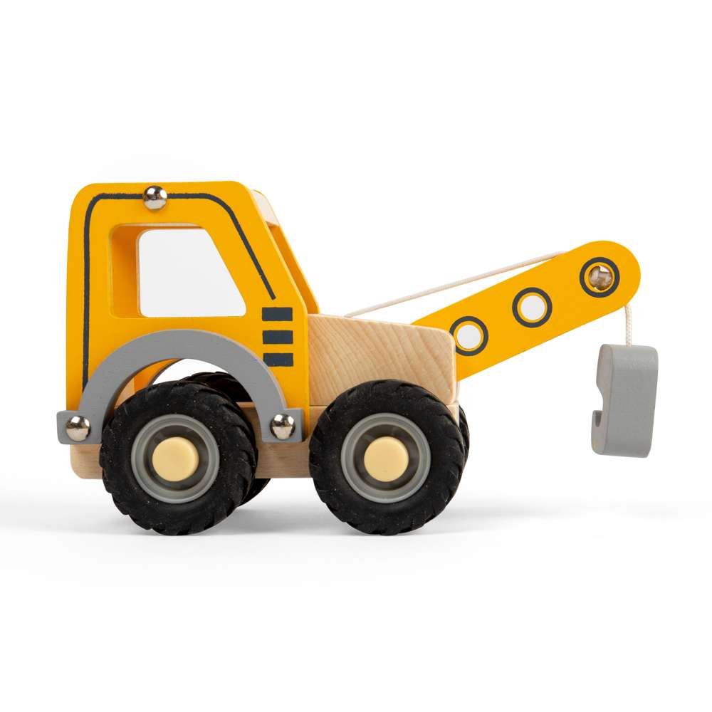 Bigjigs Toys Wooden Mini Crane Truck Eco Friendly Toy for 12 Months Plus