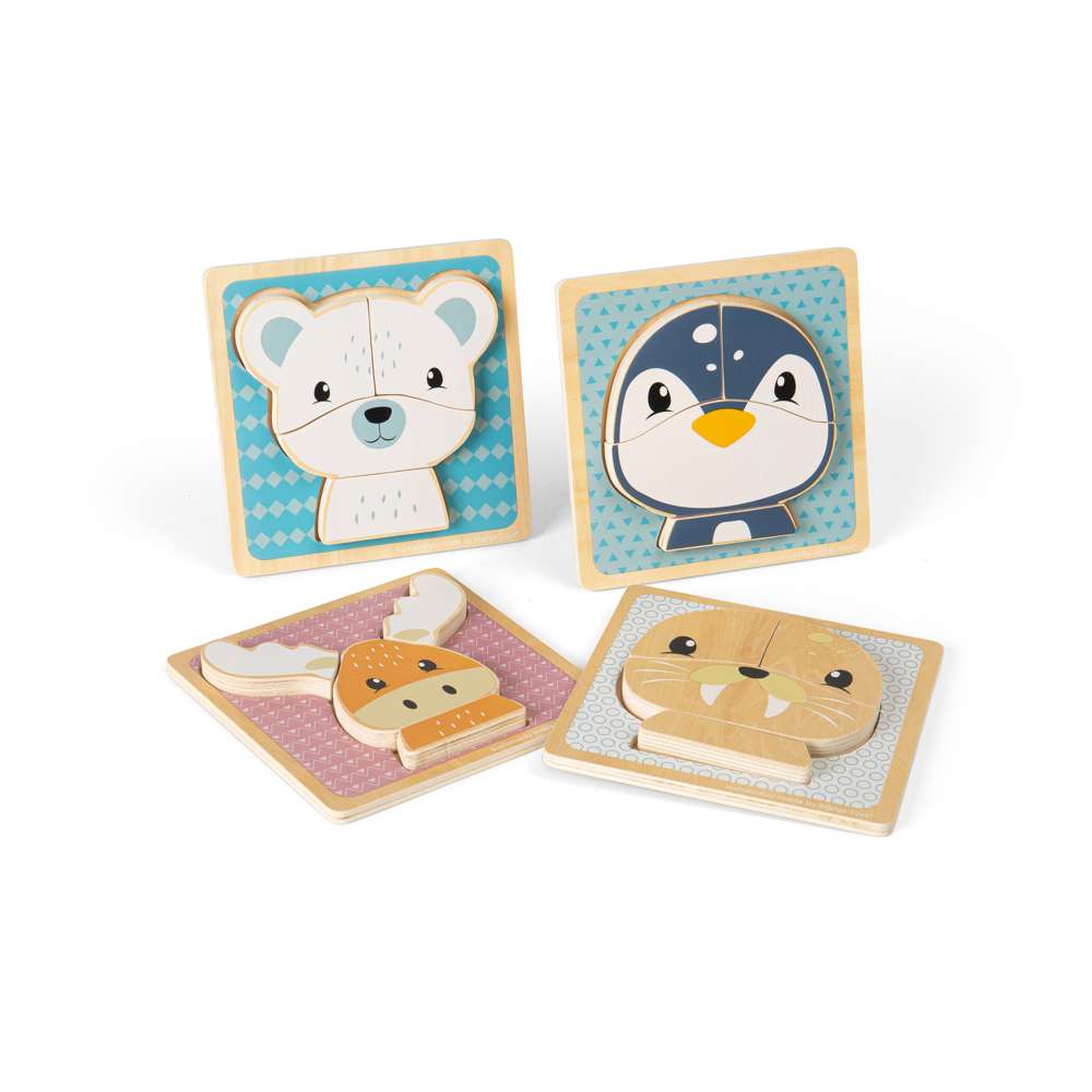 Bigjigs Toys Polar Bear Wooden Chunky Puzzle Educational Toy for Toddlers 10 Months Plus