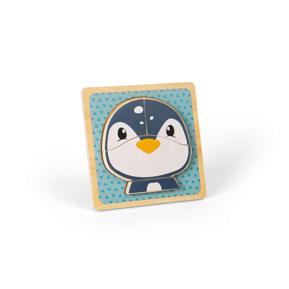 Bigjigs Toys Penguin Chunky Wooden Jigsaw Puzzle for Toddlers 10 Months Plus