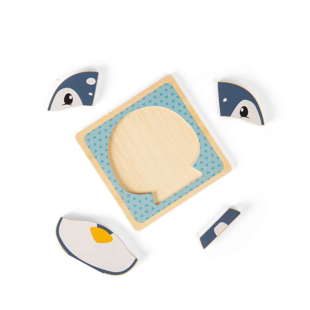 Bigjigs Toys Penguin Chunky Wooden Jigsaw Puzzle for Toddlers 10 Months Plus