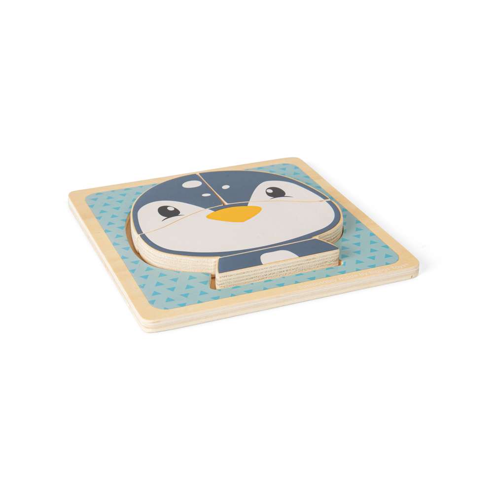 Bigjigs Toys Penguin Chunky Wooden Jigsaw Puzzle for Toddlers 10 Months Plus