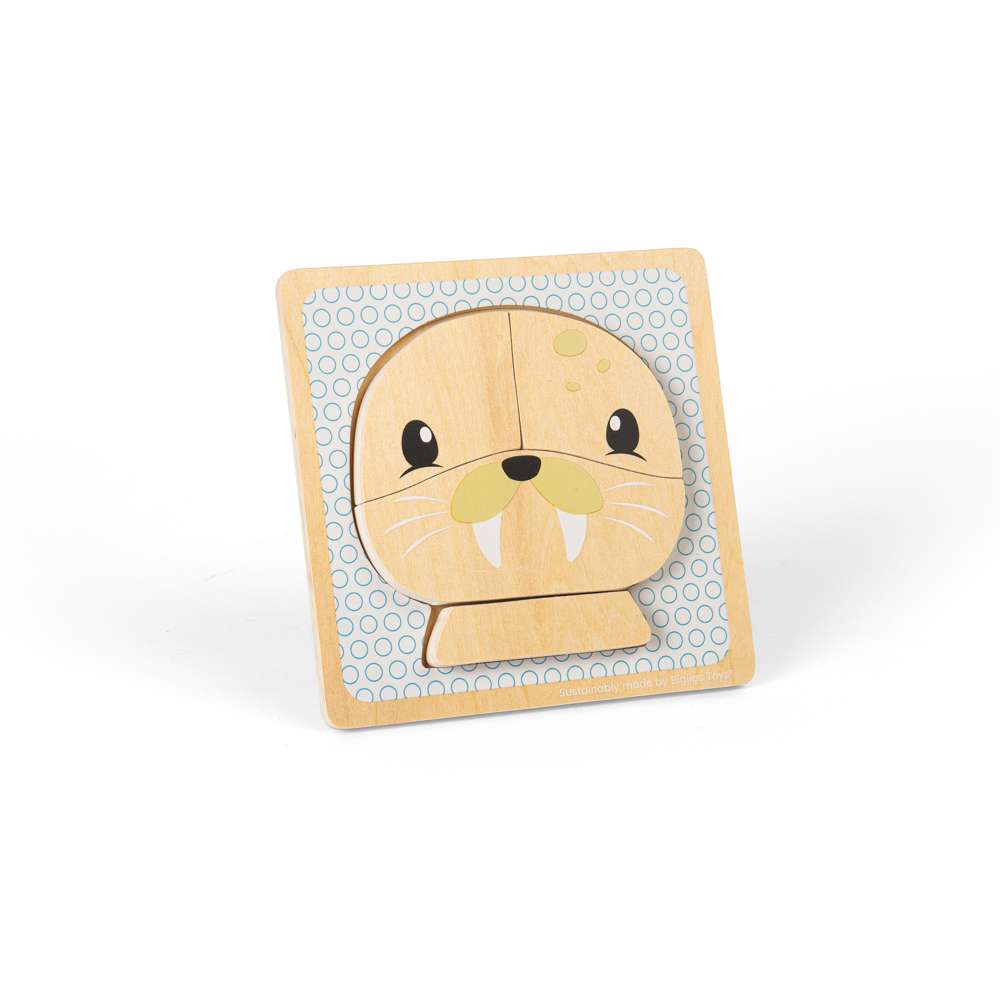 Bigjigs Toys Wooden Seal Chunky Puzzle Arctic Animal Educational Toy for 10 Months Plus
