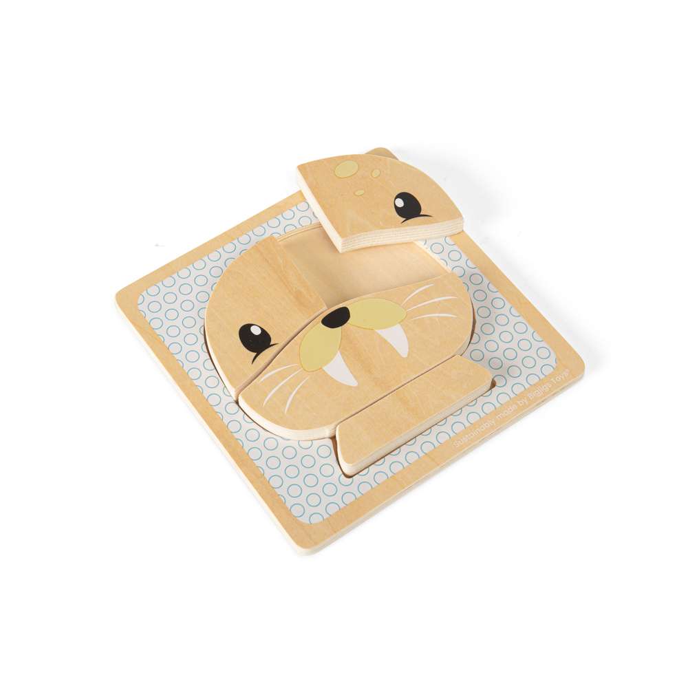 Bigjigs Toys Wooden Seal Chunky Puzzle Arctic Animal Educational Toy for 10 Months Plus