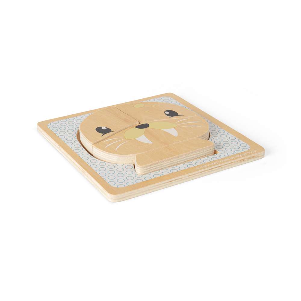 Bigjigs Toys Wooden Seal Chunky Puzzle Arctic Animal Educational Toy for 10 Months Plus