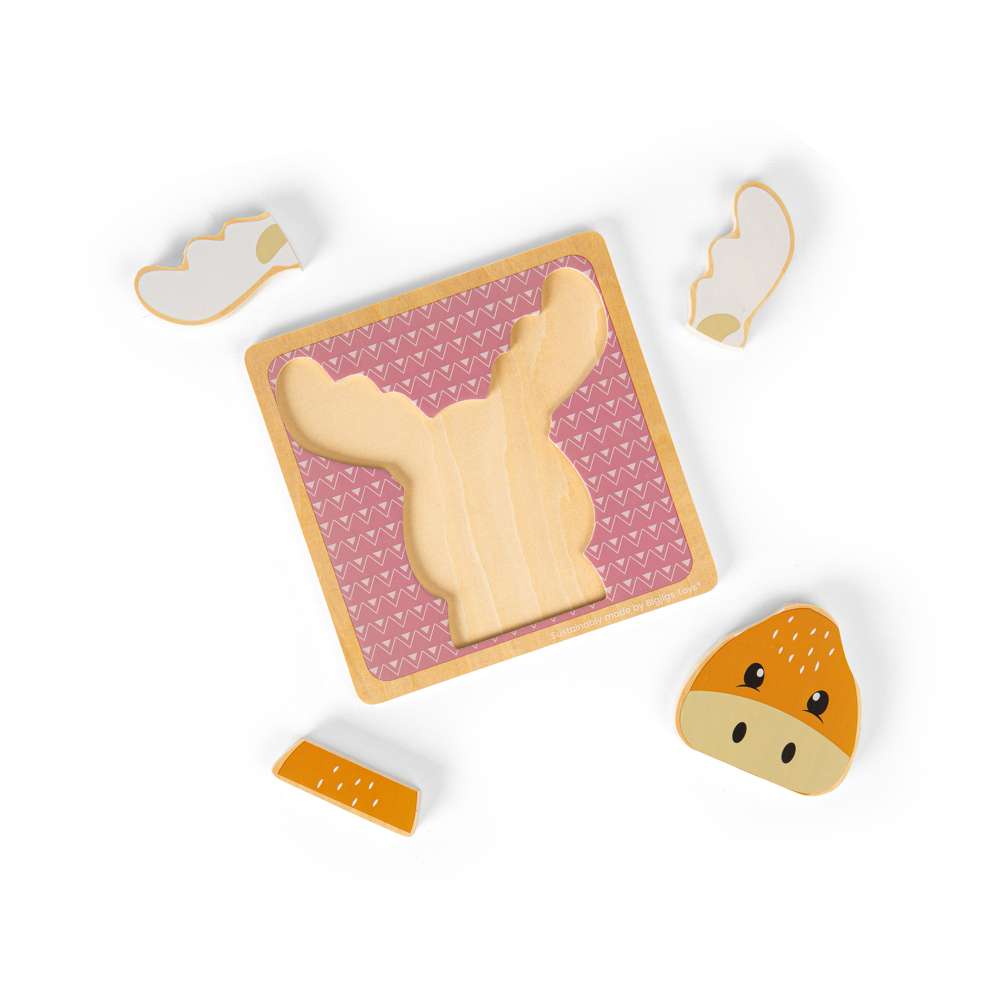 Bigjigs Toys Reindeer Chunky Wooden Puzzle Educational Toy for Toddlers 10 Months Plus