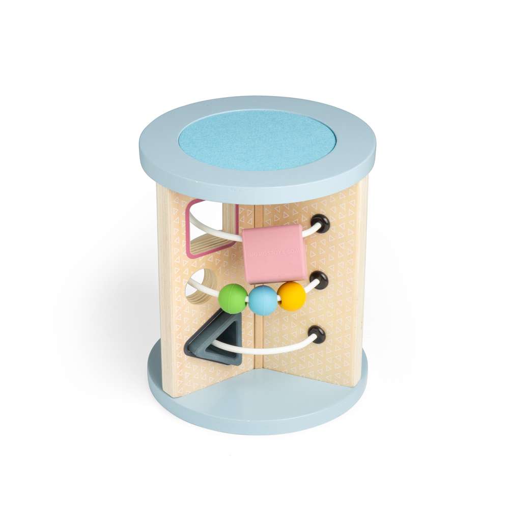 Bigjigs Toys Rolling Sensory Sorter Wooden and Silicone Shape Sorter Toy for Babies 12 Months Plus