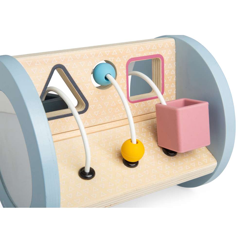 Bigjigs Toys Rolling Sensory Sorter Wooden and Silicone Shape Sorter Toy for Babies 12 Months Plus