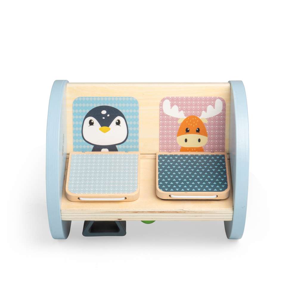 Bigjigs Toys Rolling Sensory Sorter Wooden and Silicone Shape Sorter Toy for Babies 12 Months Plus