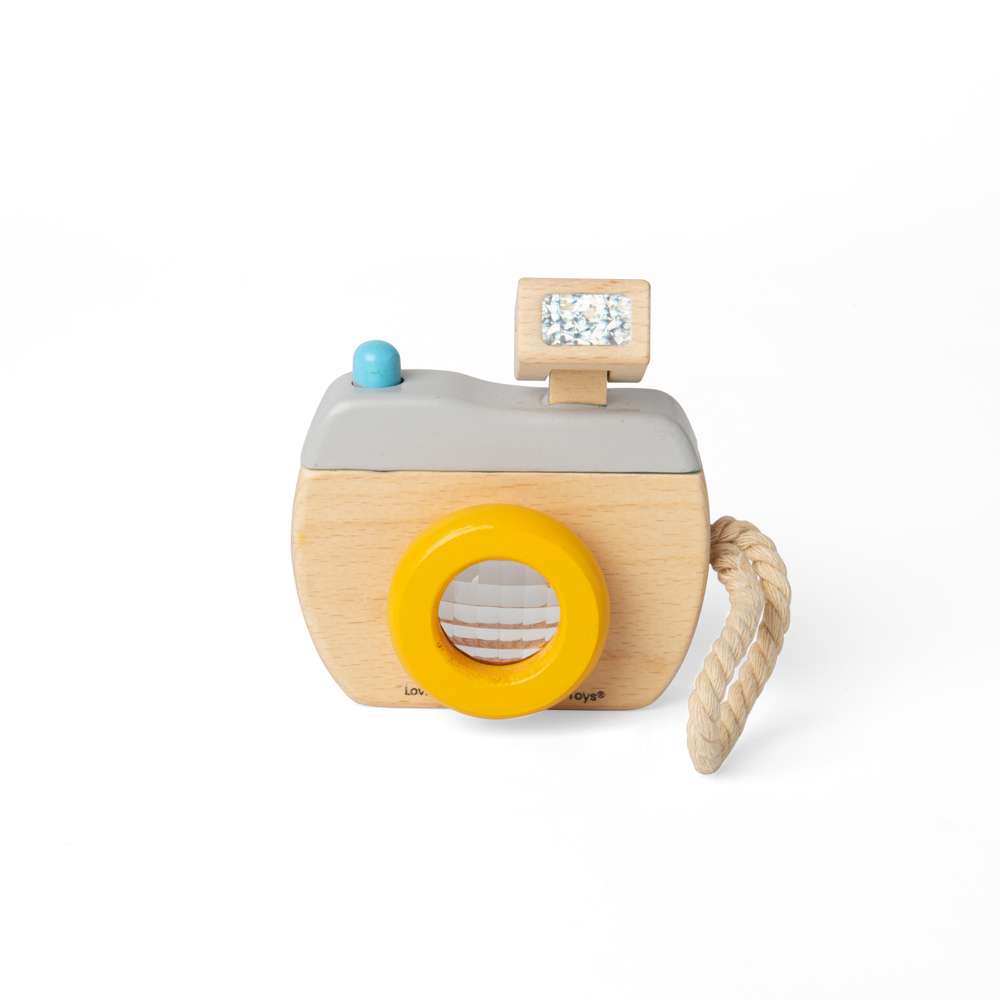 Bigjigs Toys Wooden Toy Camera with Kaleidoscope Lens for Toddlers 18 Months+