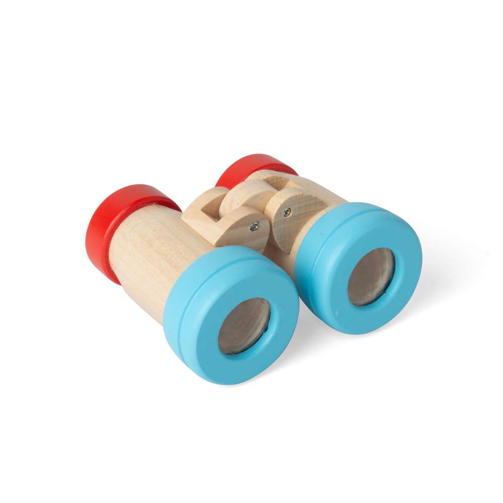 Bigjigs Toys Wooden Binoculars Toy with Kaleidoscope Lenses for Kids 18 Months Plus