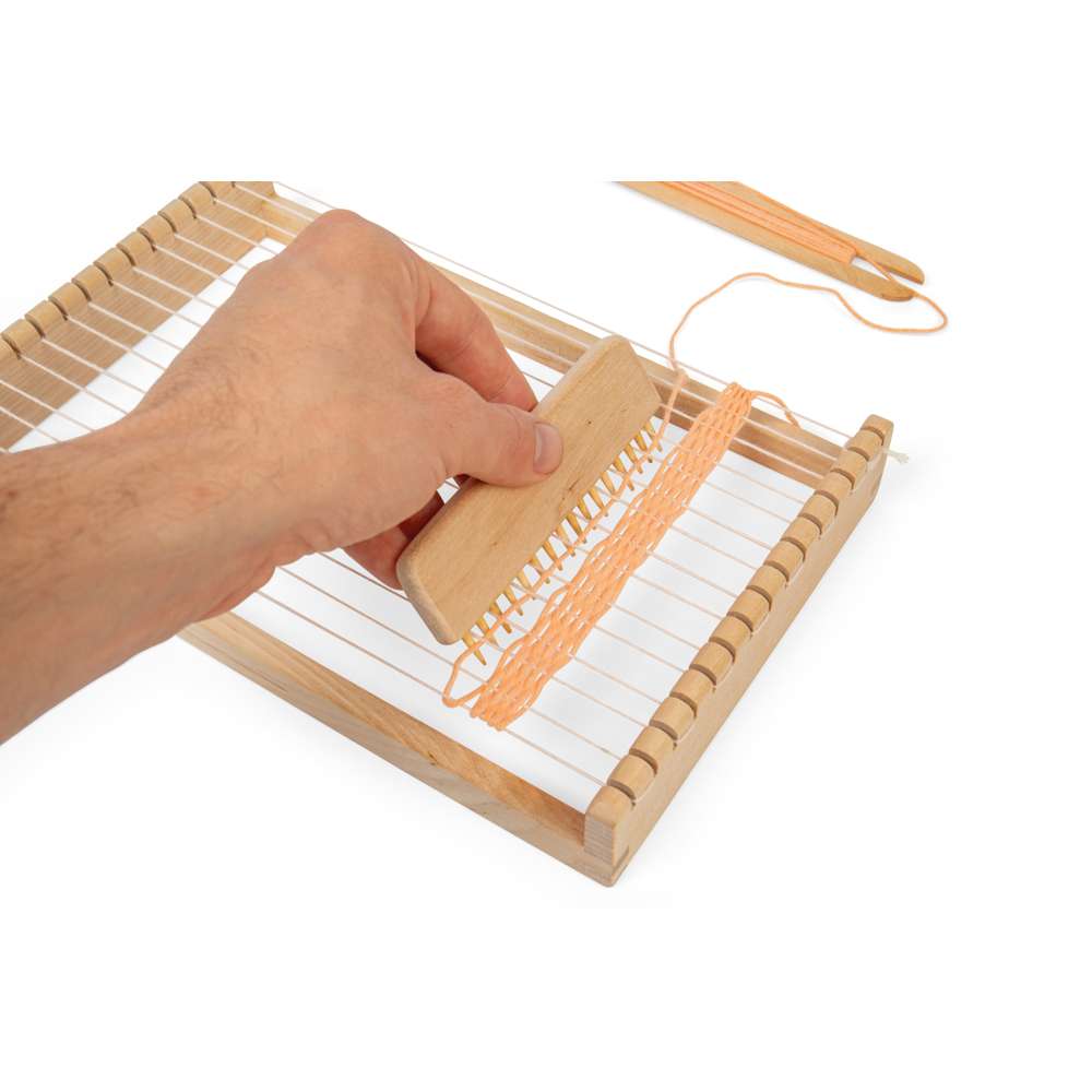 Bigjigs Toys Wooden Weaving Loom Kit for Kids with 10 Pieces and Yarn