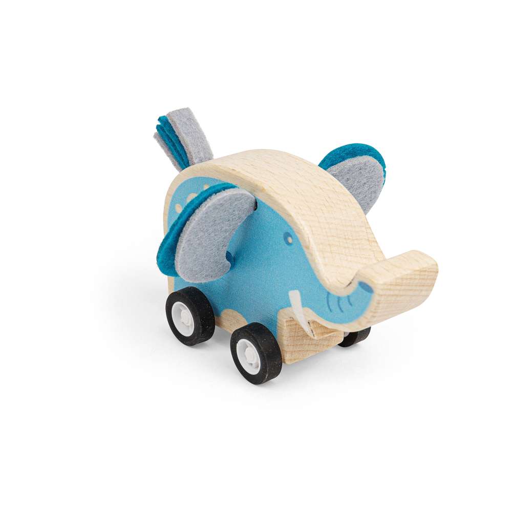 Bigjigs Toys Wooden Animal Pull Back Toys Elephant and Giraffe Pack of 2