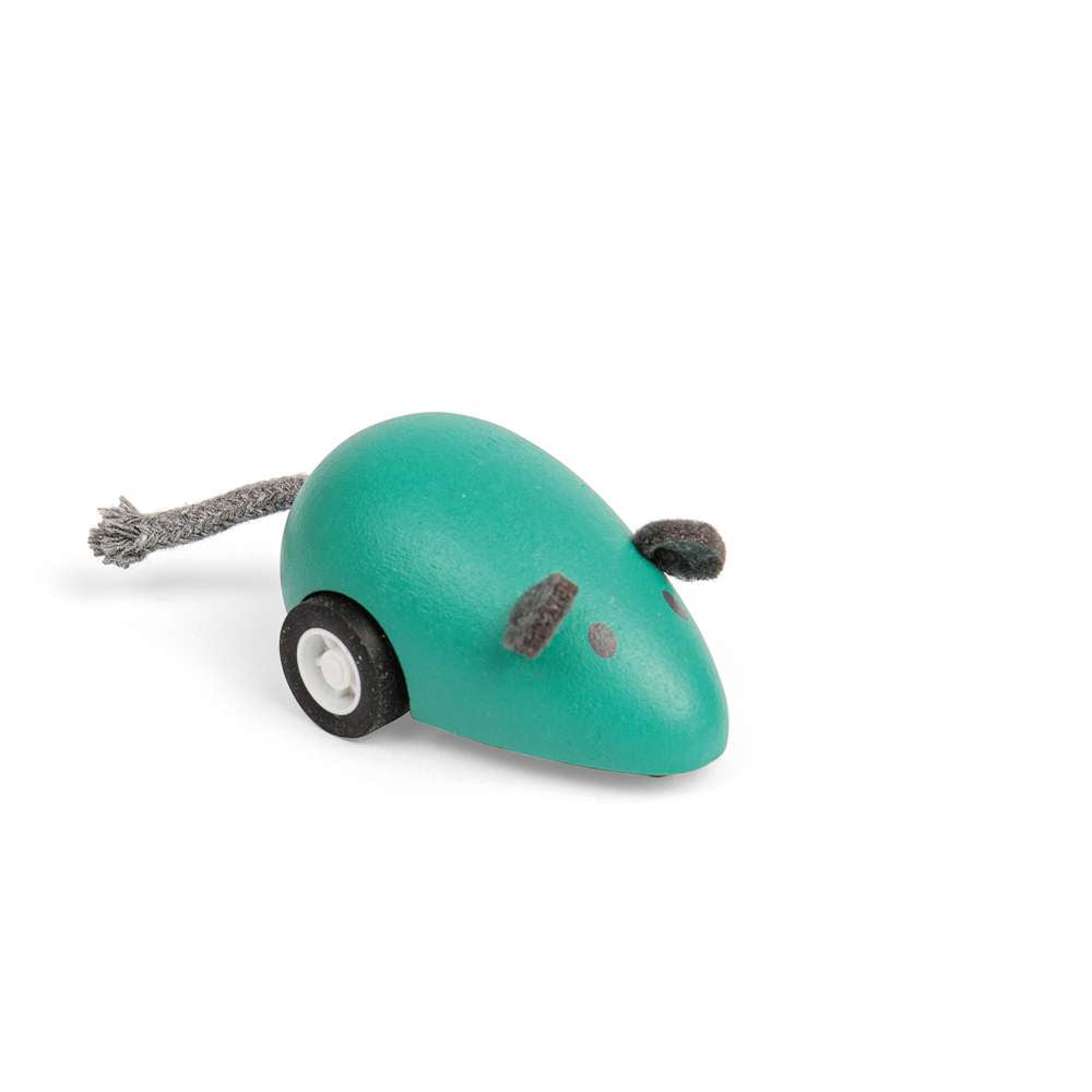 Bigjigs Toys Wooden Cat and Mouse Pull Back Toy Cars Set of 2