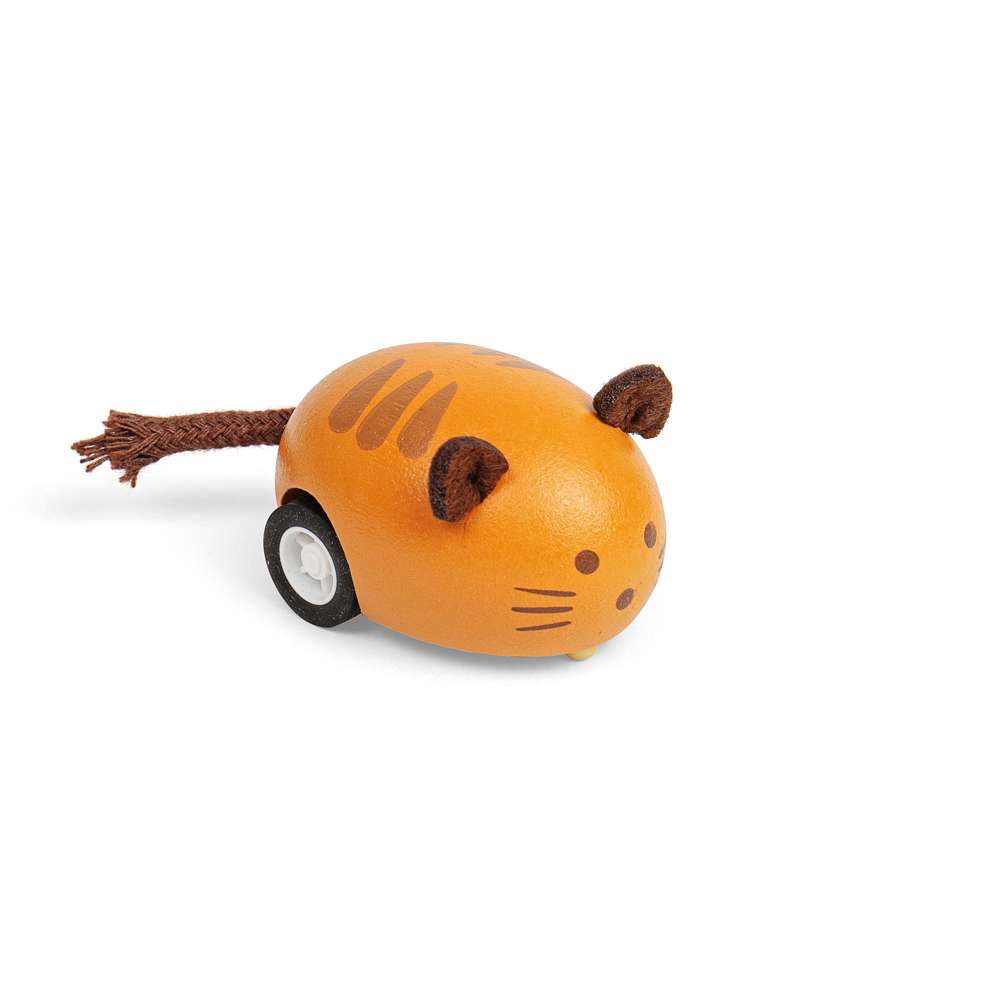 Bigjigs Toys Wooden Cat and Mouse Pull Back Toy Cars Set of 2