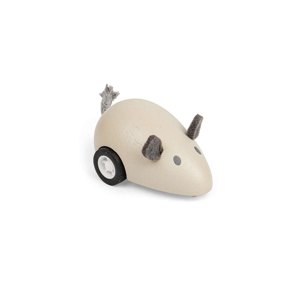 Bigjigs Toys Wooden Cat and Mouse Pull Back Toy Cars Set of 2
