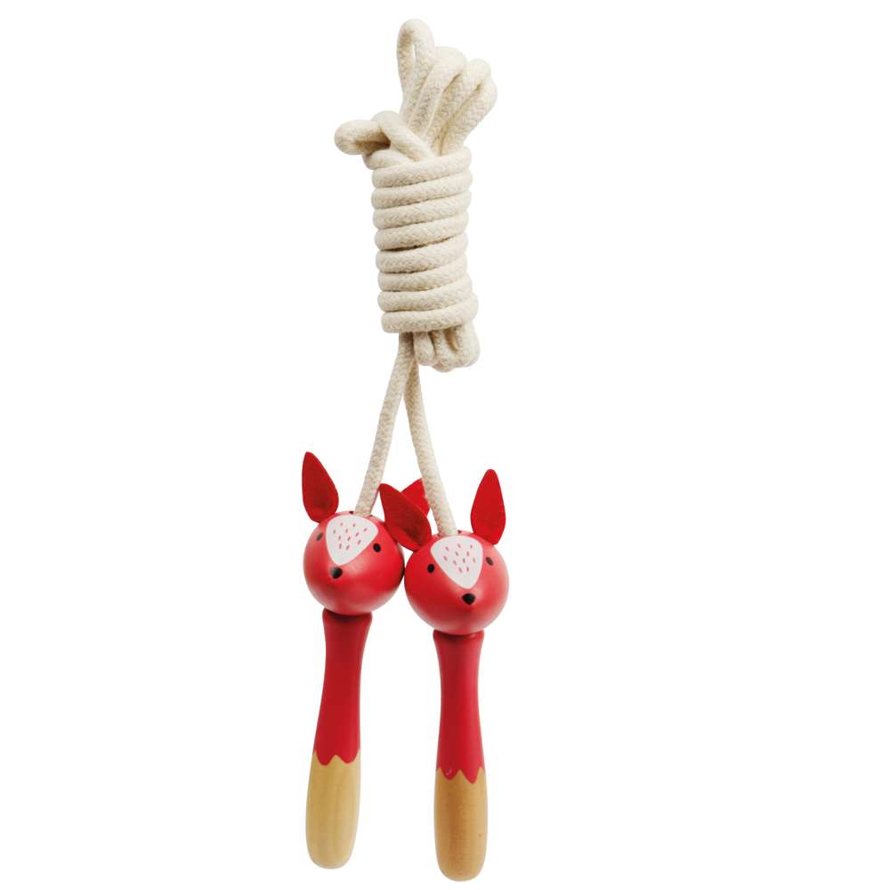 Bigjigs Toys Wooden Animal Skipping Ropes Fox and Crocodile 2 Pack