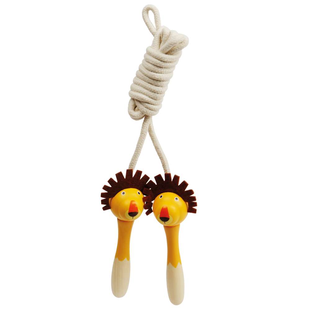 Bigjigs Toys Wooden Animal Skipping Ropes Lion and Elephant 2 Pack