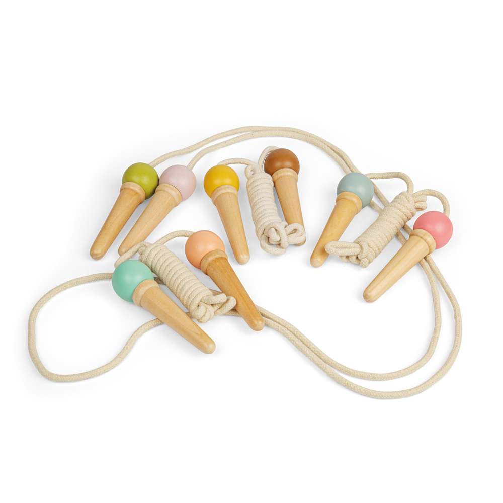 Bigjigs Toys Wooden Ice Cream Skipping Ropes 2 Pack Kids Outdoor Activity Toy 3 Years Plus