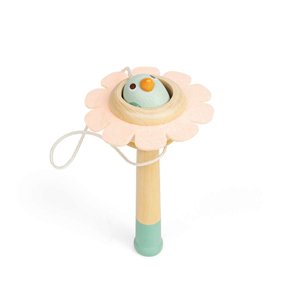 Bigjigs Toys Wooden Flower Ball and Cup Bird Design Pocket Money Toy for Ages 3 Plus