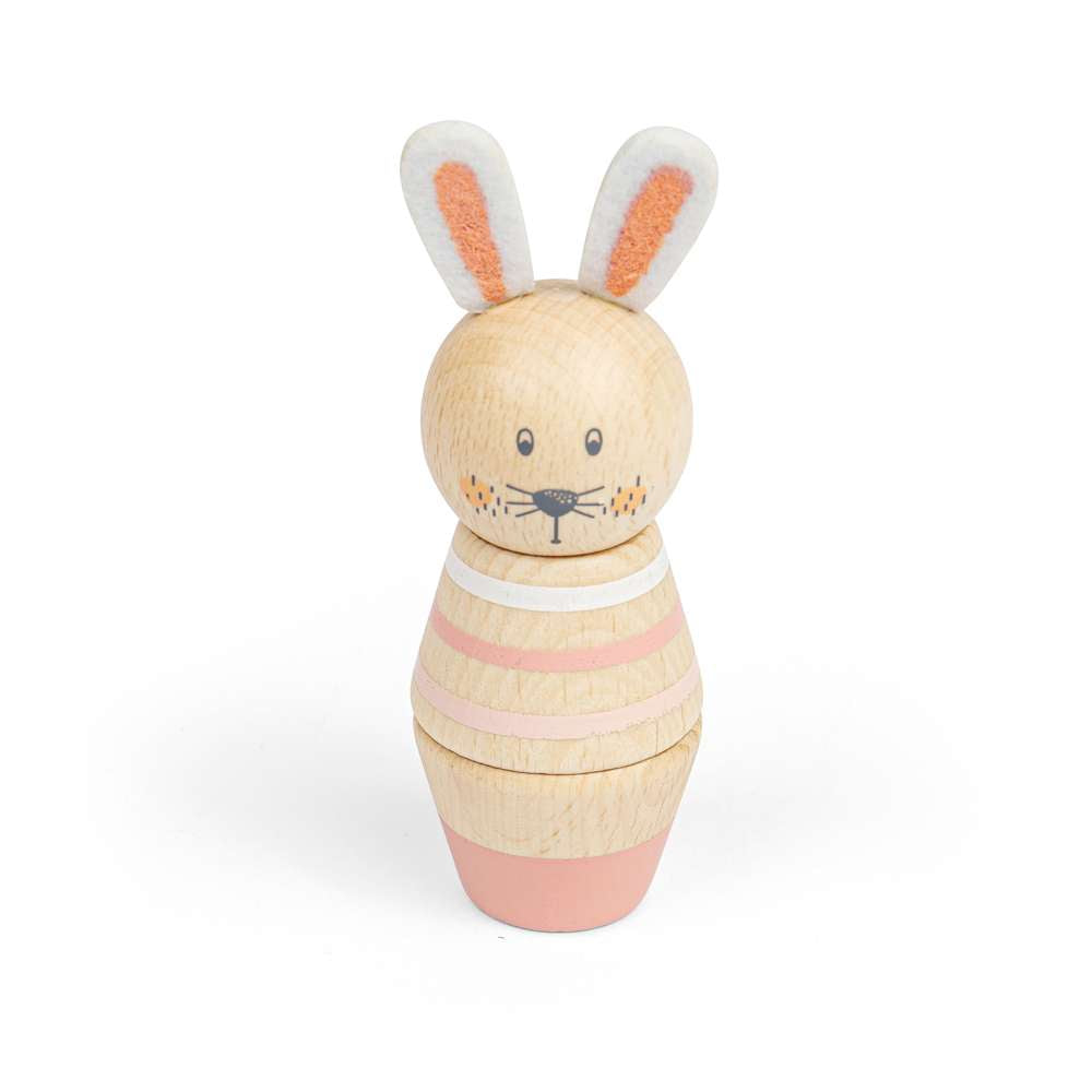 Bigjigs Toys Wooden Twist and Match Animals Bear and Bunny Screw Toy 2 Pack