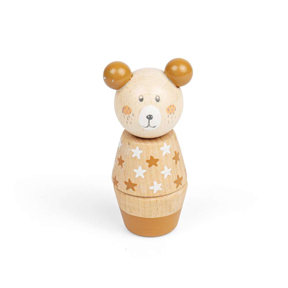 Bigjigs Toys Wooden Twist and Match Animals Bear and Bunny Screw Toy 2 Pack