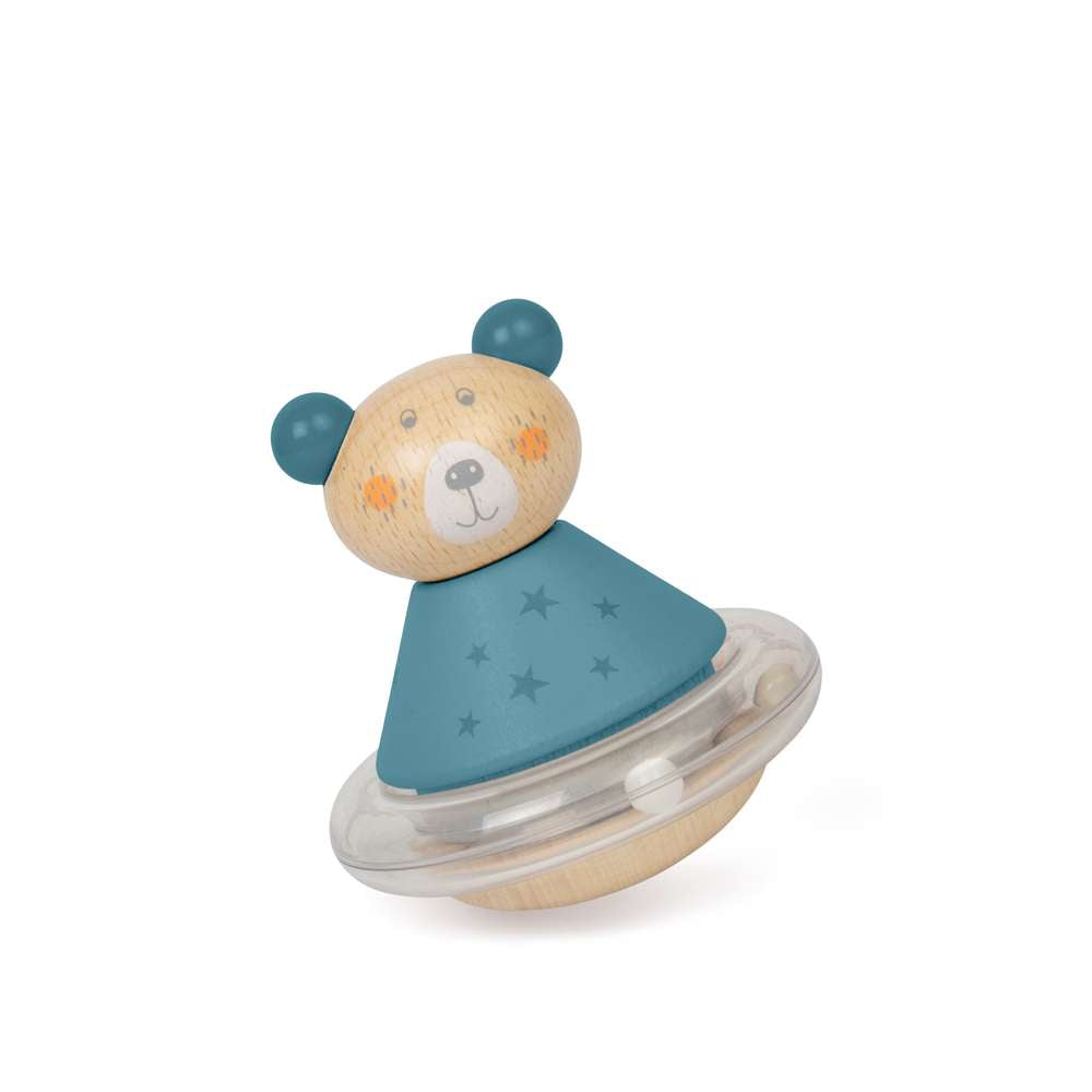 Bigjigs Toys Wooden Roly-Poly Bear Baby Rattle Sensory Toy
