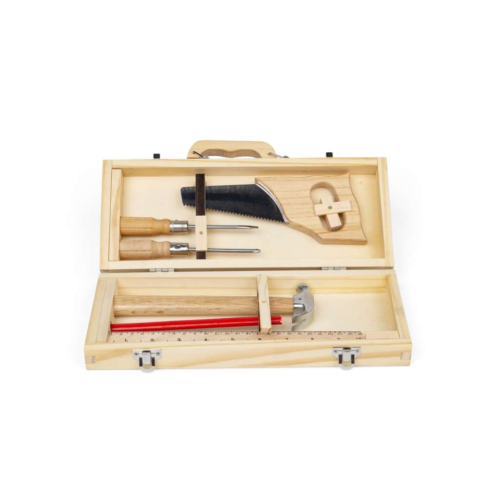 Bigjigs Toys Wooden DIY Tool Box 6 Piece Kids Tool Kit for 5 Years Plus
