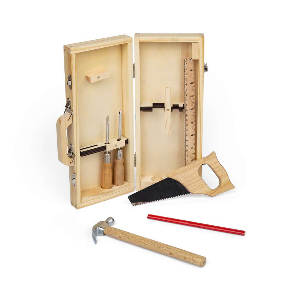 Bigjigs Toys Wooden DIY Tool Box 6 Piece Kids Tool Kit for 5 Years Plus