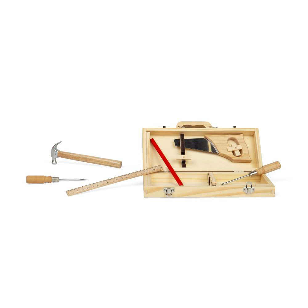Bigjigs Toys Wooden DIY Tool Box 6 Piece Kids Tool Kit for 5 Years Plus