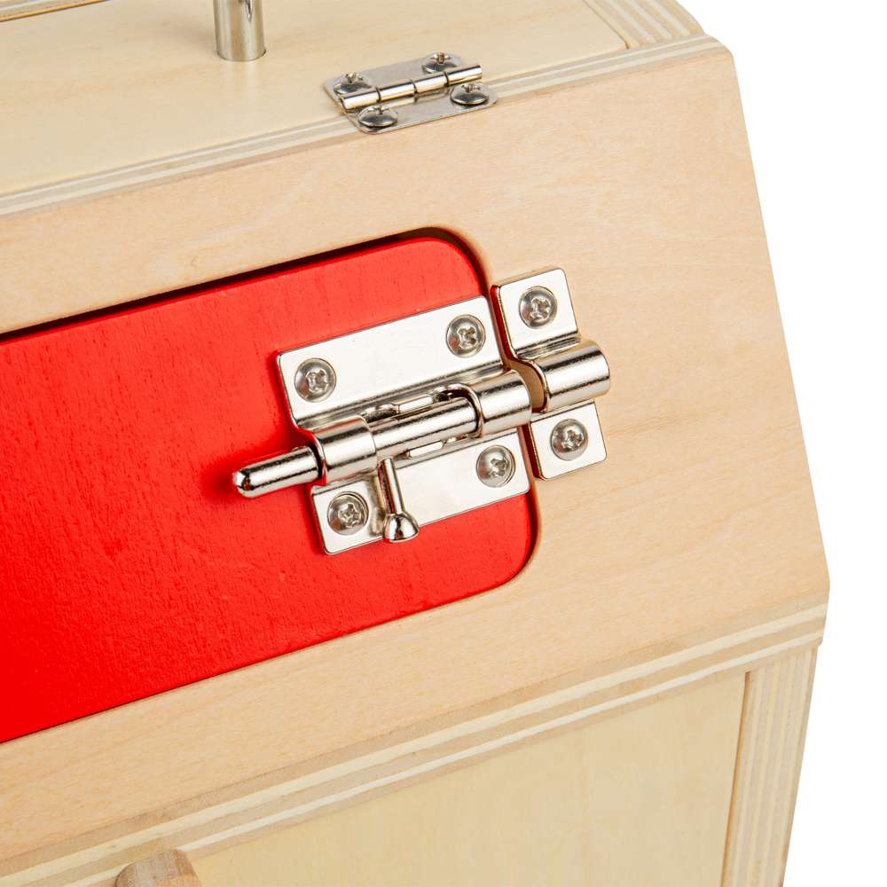Bigjigs Toys Wooden Latches and Catches House Busy Board Educational Toy for Toddlers Age 3 Plus