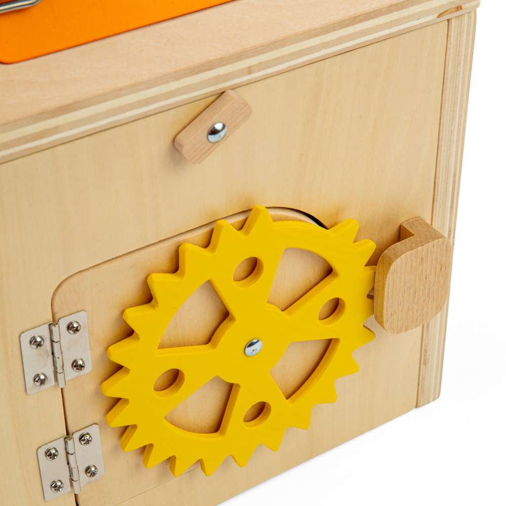 Bigjigs Toys Wooden Latches and Catches House Busy Board Educational Toy for Toddlers Age 3 Plus
