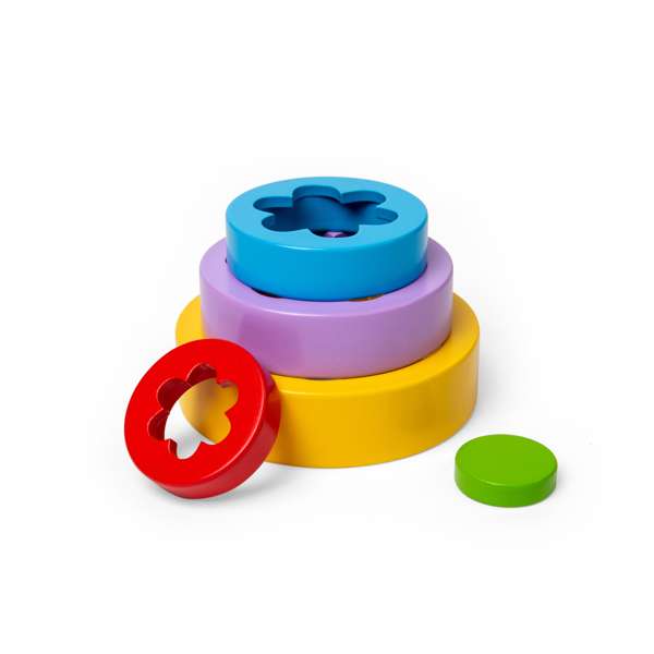 Bigjigs Toys Wooden Flower Tower Stacking and Nesting Toy for 12 Months Plus