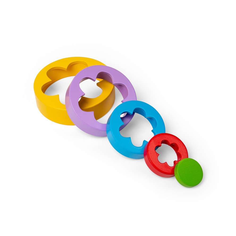 Bigjigs Toys Wooden Flower Tower Stacking and Nesting Toy for 12 Months Plus