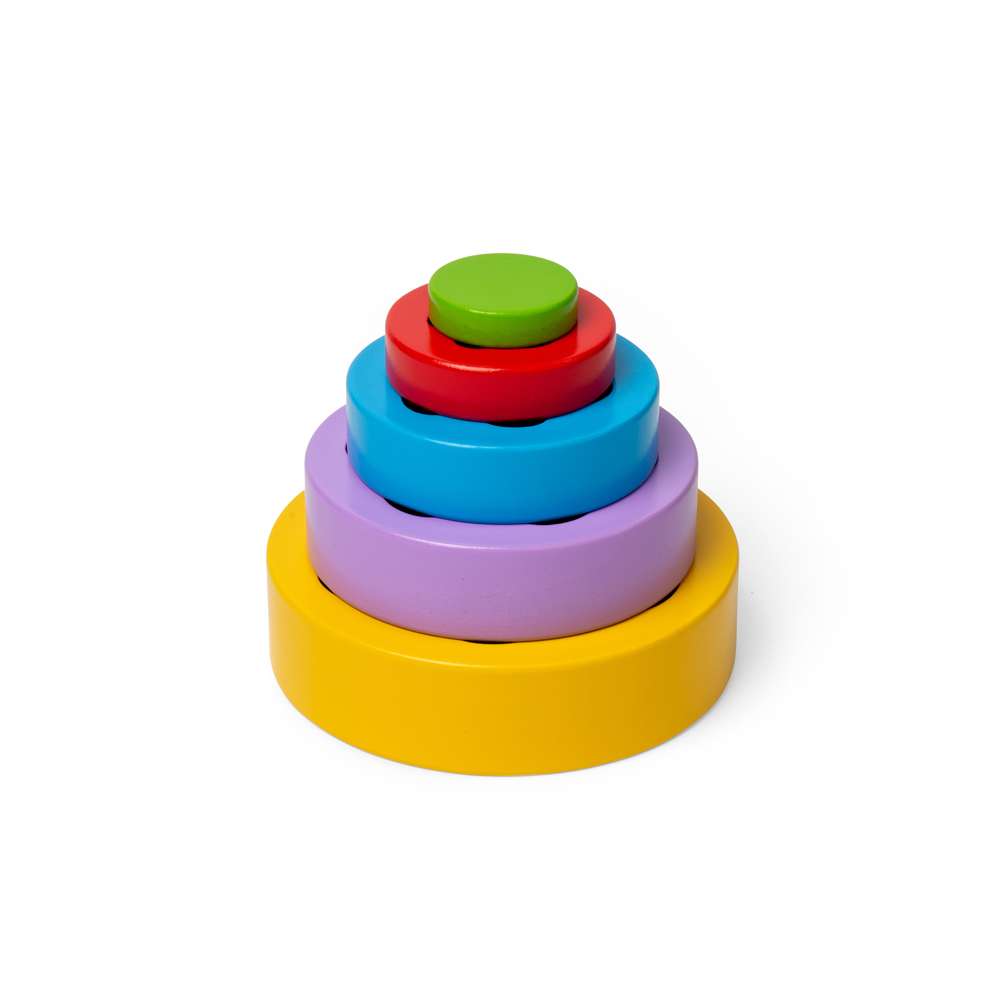 Bigjigs Toys Wooden Flower Tower Stacking and Nesting Toy for 12 Months Plus