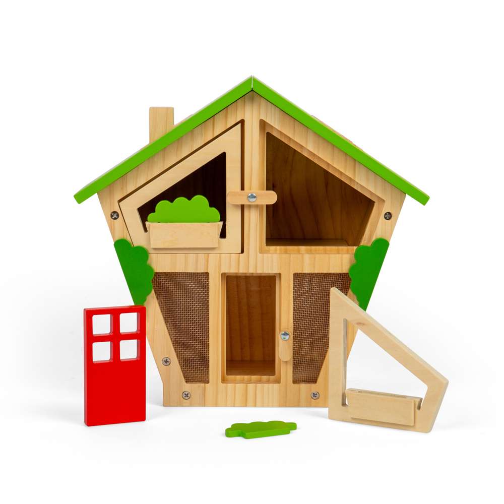 Bigjigs Toys Wooden Bug House Insect Hotel Educational Toy with 7 Play Pieces