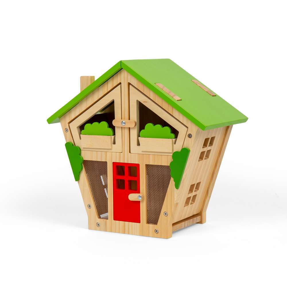 Bigjigs Toys Wooden Bug House Insect Hotel Educational Toy with 7 Play Pieces