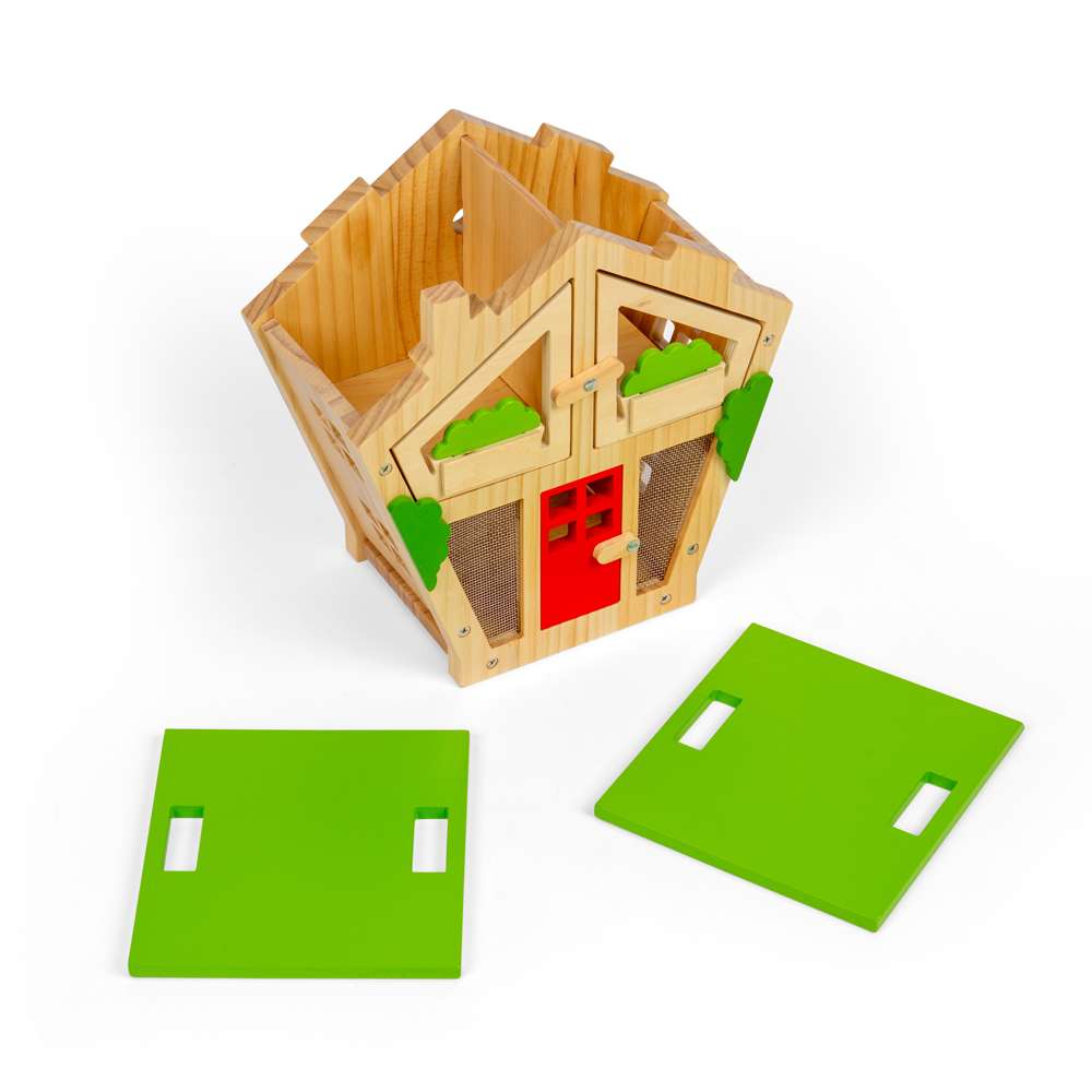 Bigjigs Toys Wooden Bug House Insect Hotel Educational Toy with 7 Play Pieces