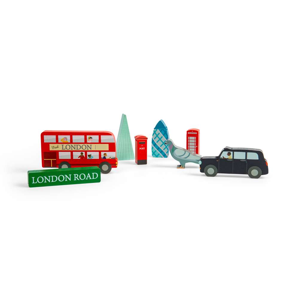 Bigjigs Toys London Chunky Wooden Puzzle Educational Toddler Toy 8 Pieces 12 Months Plus