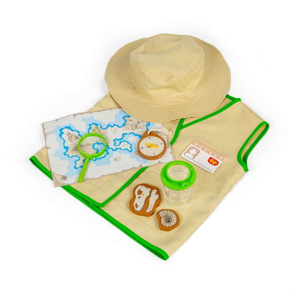 Bigjigs Toys Kids Explorer Dress Up Costume and Accessories Set with 9 Play Pieces