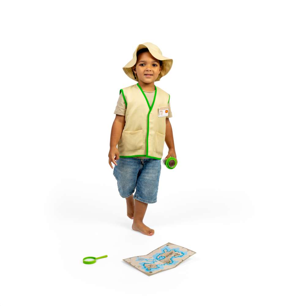 Bigjigs Toys Kids Explorer Dress Up Costume and Accessories Set with 9 Play Pieces