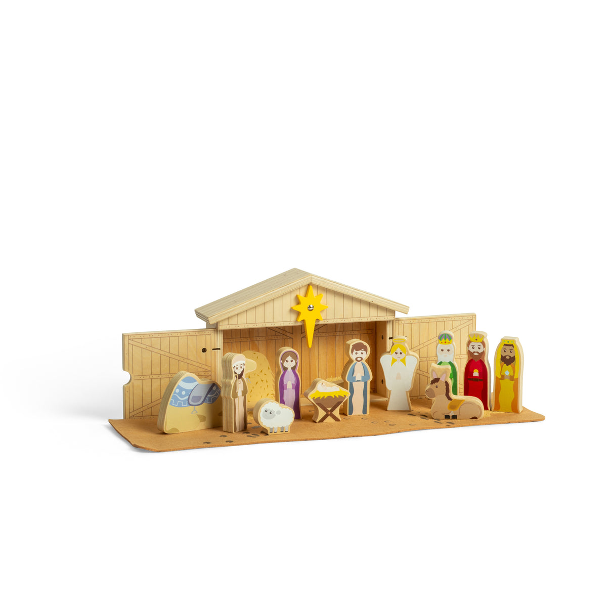 Bigjigs Toys Wooden Christmas Nativity Set with 13 Play Pieces