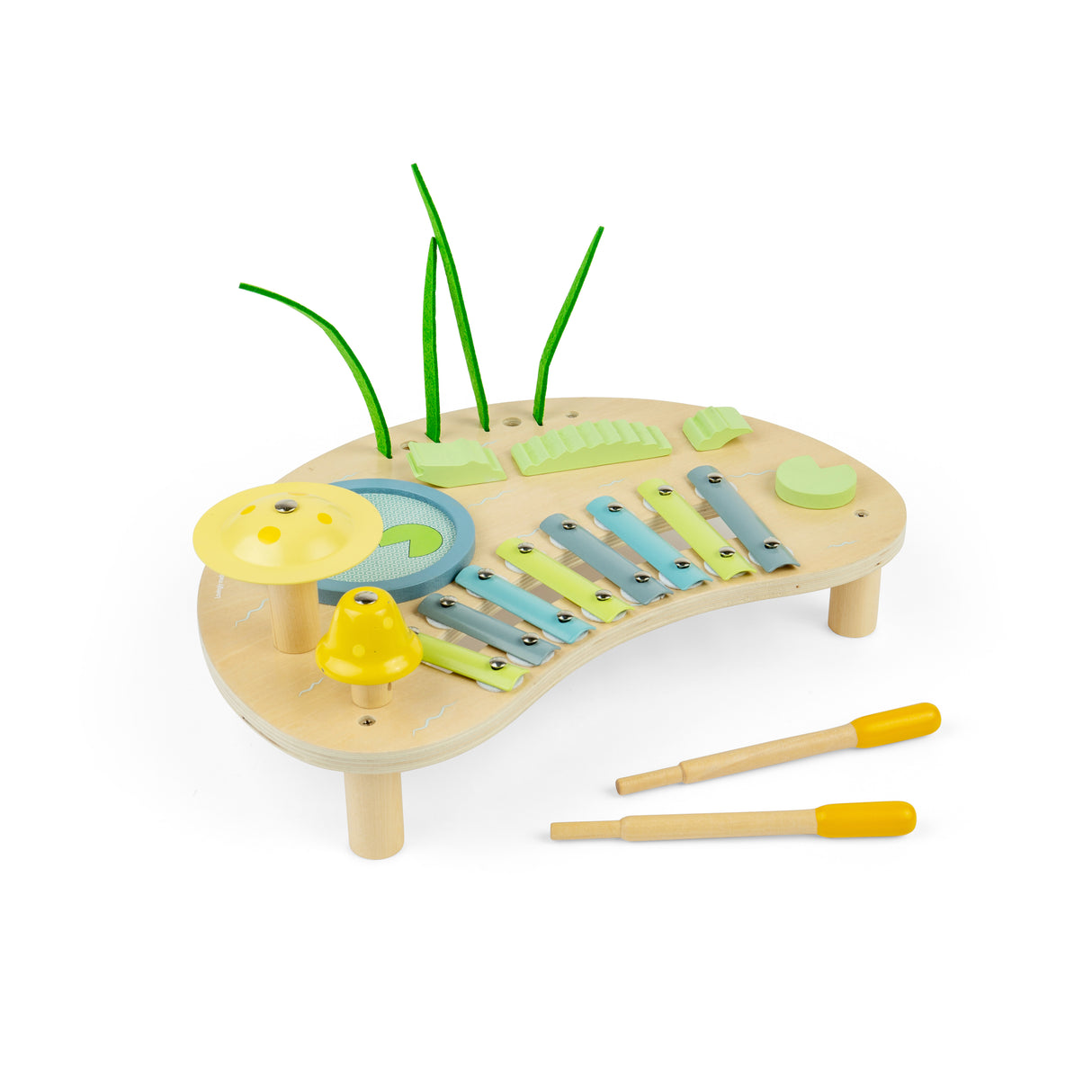 Bigjigs Toys Jungle Music Bench Wooden Musical Instrument Toy for 3 Years Plus
