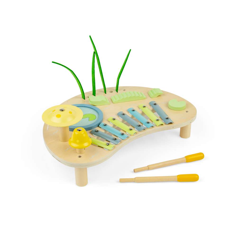 Bigjigs Toys Jungle Music Bench Wooden Musical Instrument Toy for 3 Years Plus